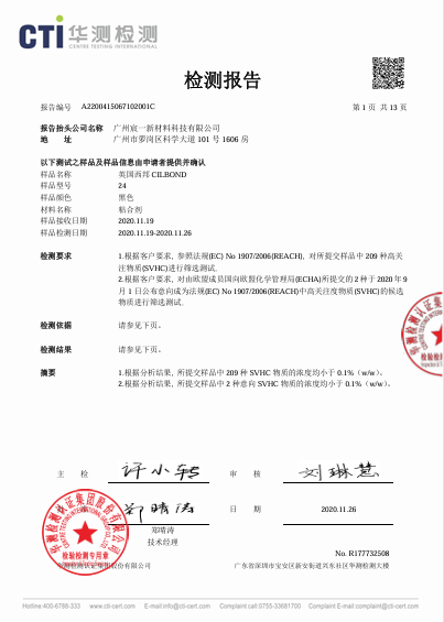 China Guangzhou Chenyi New Material Technology Co., Ltd certification