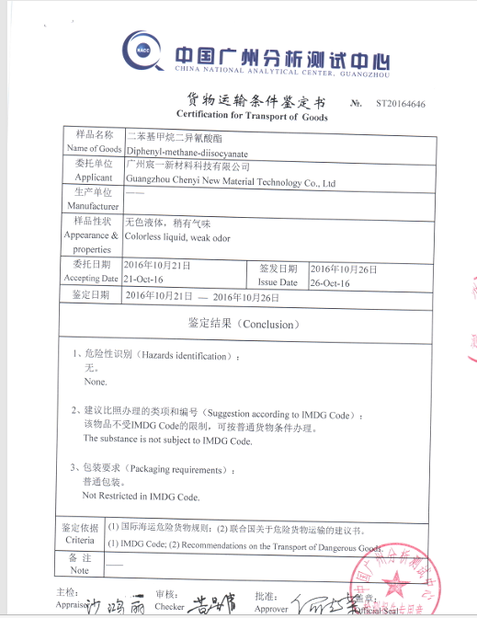 China Guangzhou Chenyi New Material Technology Co., Ltd certification